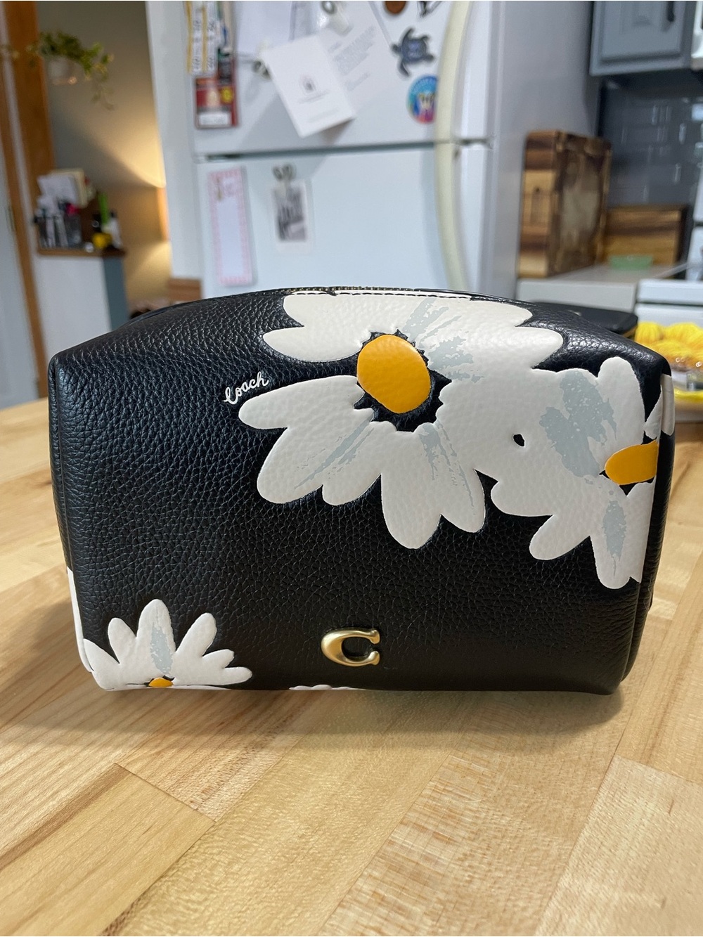 New Coach Floral Print Cosmetic Pouch